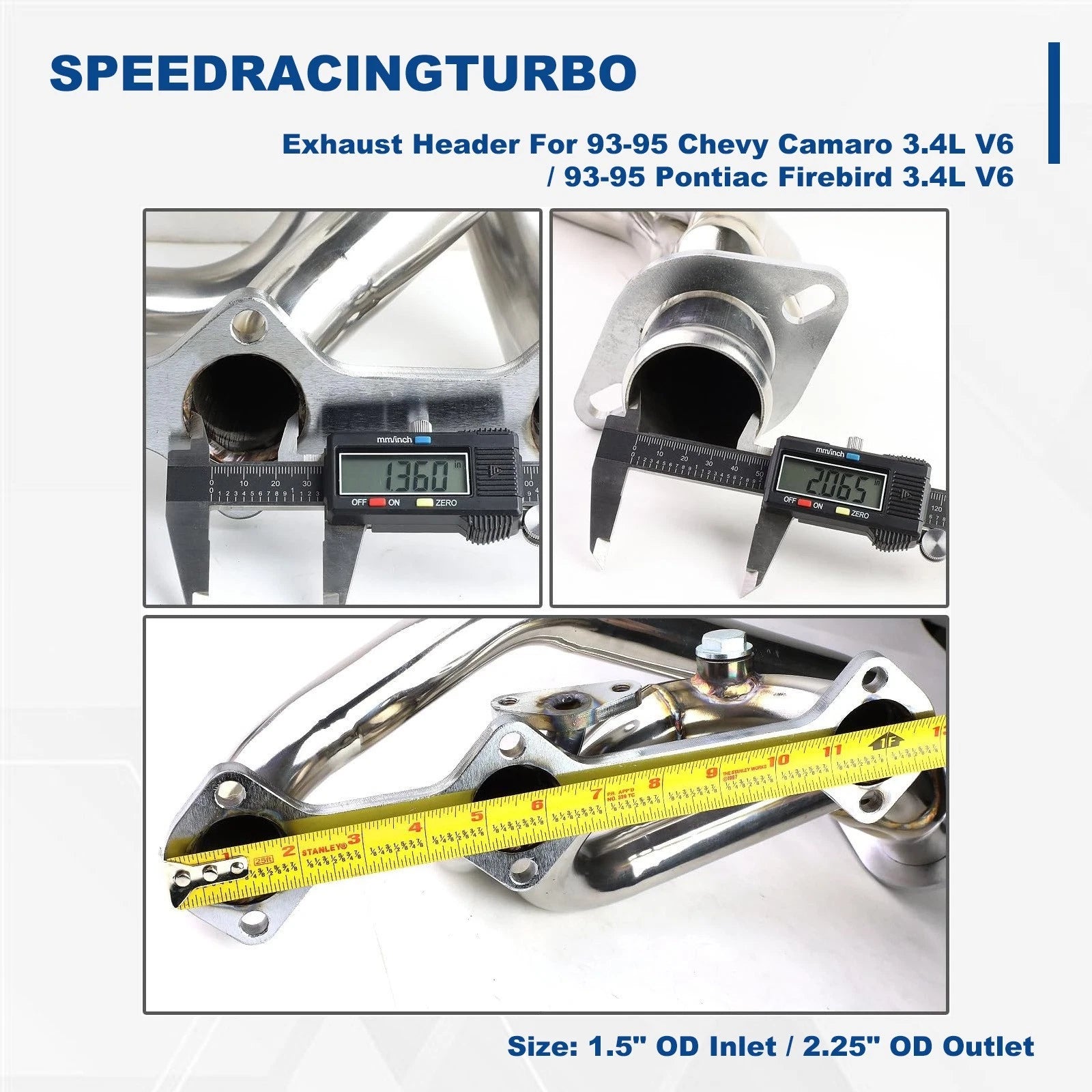 Exhaust Headers for Chevy Camaro & Pontiac Firebird (1993-1995) 3.4L Engine 