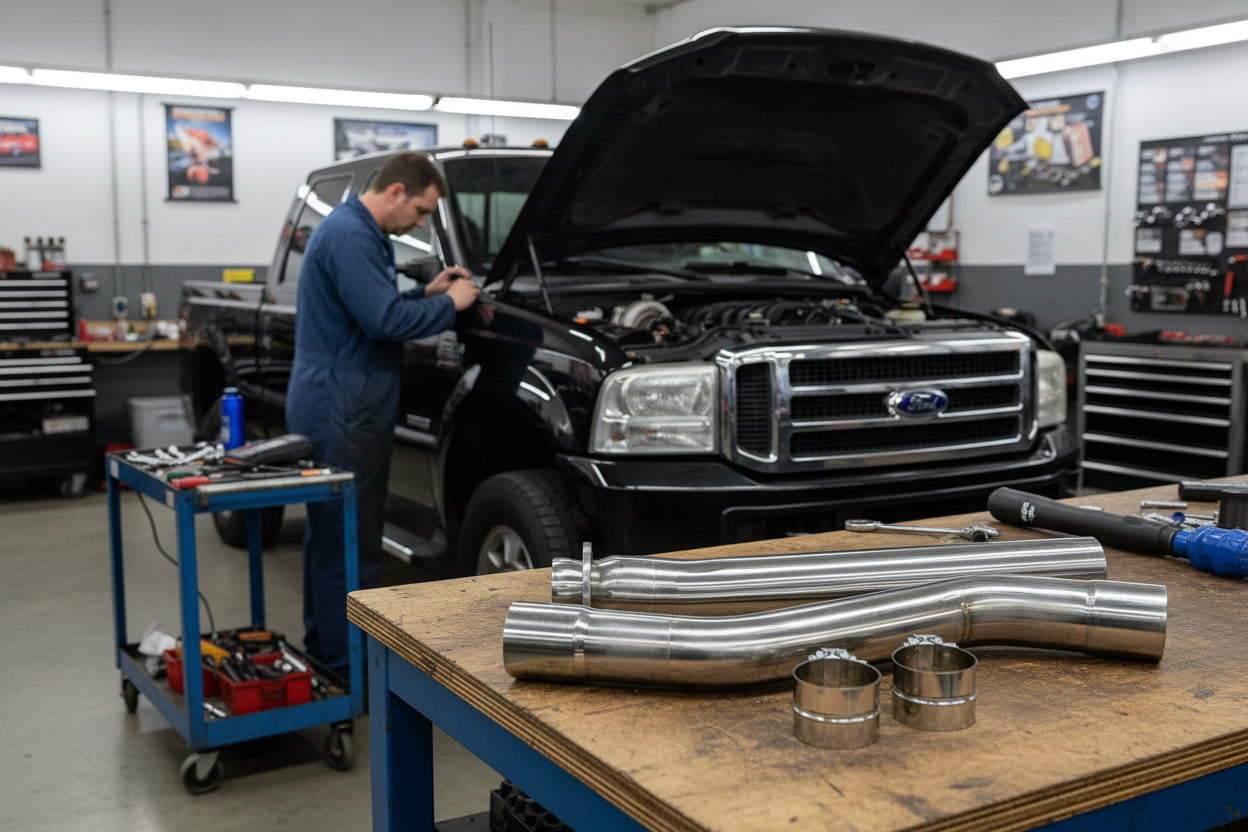 Tuyaux d'échappement à haut débit pour moteur Ford F250 F350 (2003-2007) 6.0L