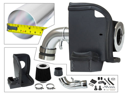 Performance Air Intake w/Heat Shield For Ford Fiesta (2008-2018) with 1.6L Engine Black