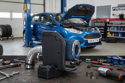 Performance Air Intake w/Heat Shield For Ford Fiesta (2008-2018) with 1.6L Engine Blue Default Title