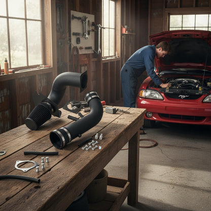 Black Coated Cold Air Intake for Ford Mustang (1996-2004) 4.6L V8 Engine Default Title