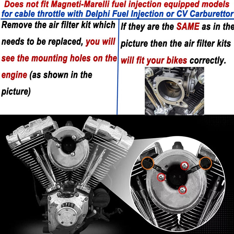 For Harley Air Cleaner Intake Filter LED Touring Street Road Glide Softail Dyna (1993+)