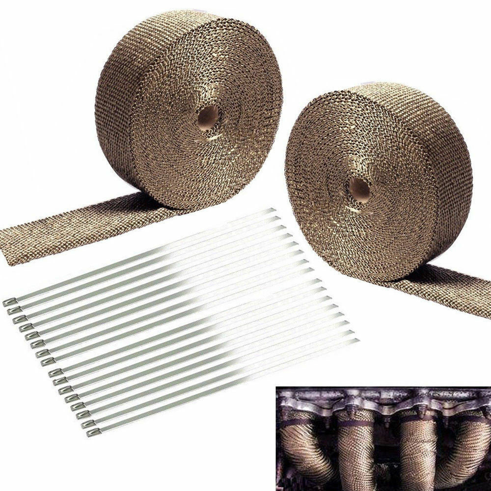 50 Ft Thermal Wrapping Golden Heat Tape for Exhaust Manifold Header
