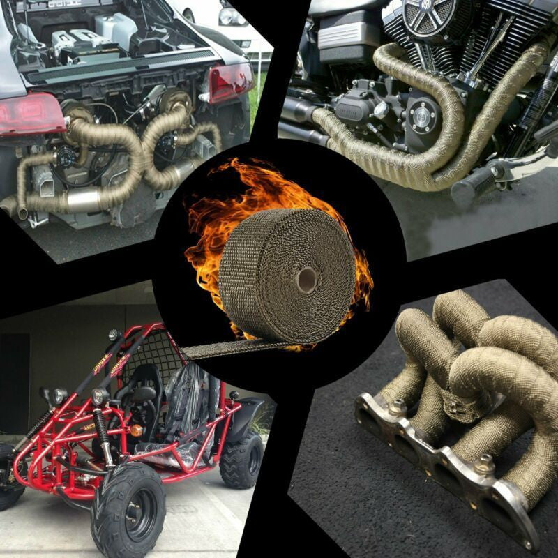 50 Ft Thermal Wrapping Golden Heat Tape for Exhaust Manifold Header