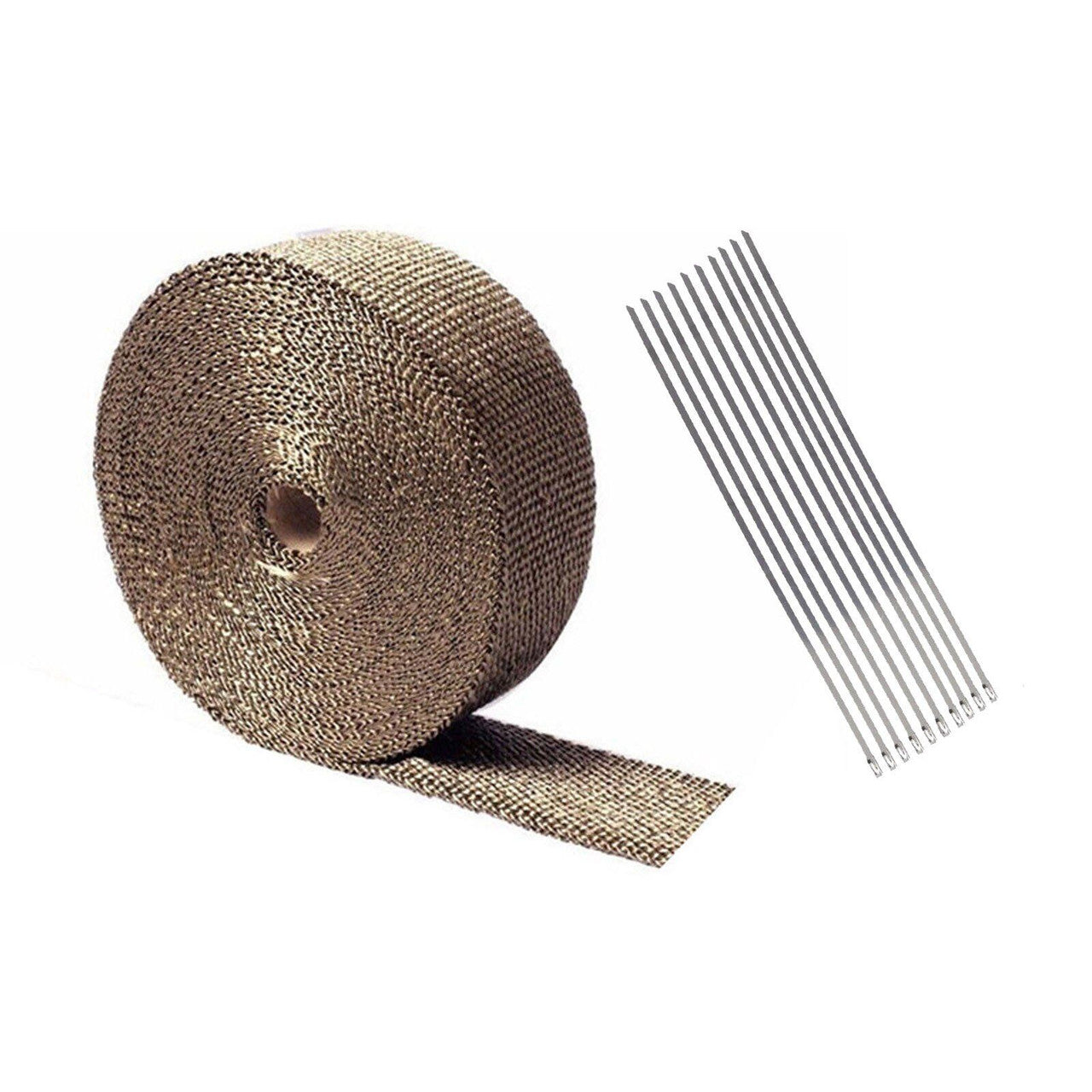 100 Ft Titanium Color Heat Tape Exhaust Manifold Header Pipe Wrap 4 Rolls