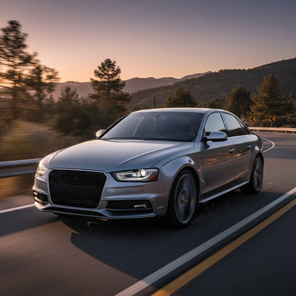 Gray Audi S4 driving on a highway