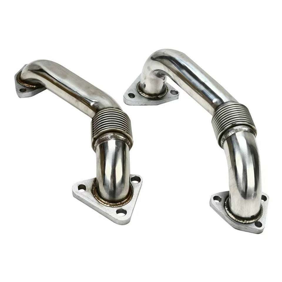 High Flow Exhaust Manifold and Up Pipes for Chevrolet Silverado (2001-2016) 6.6L Diesel 2WD