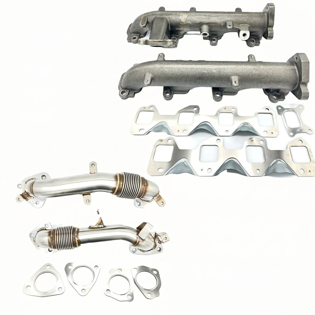 High Flow Exhaust Manifold and Up Pipes for Chevrolet Silverado (2017-2025) 6.6L Diesel
