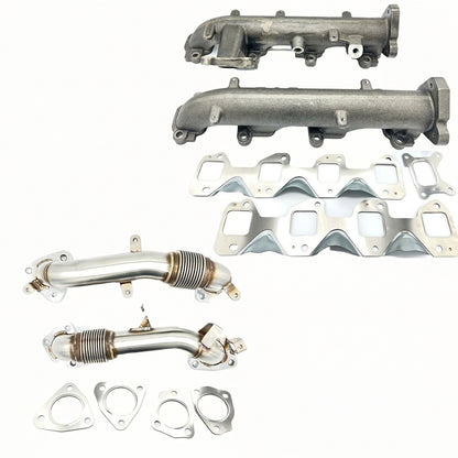 High Flow Exhaust Manifold and Up Pipes for GMC Sierra (2017-2025) 6.6L Diesel