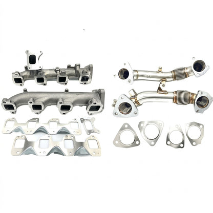 High Flow Exhaust Manifold and Up Pipes for GMC Sierra (2017-2025) 6.6L Diesel