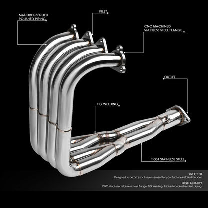 Tri-Y Exhaust Header Manifold For Honda Civic/Acura Integra (1992-2001) With H22 Engine