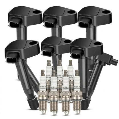 Ignition Coil and Iridium Spark Plugs for Acura RL (2005-2008) 3.5L