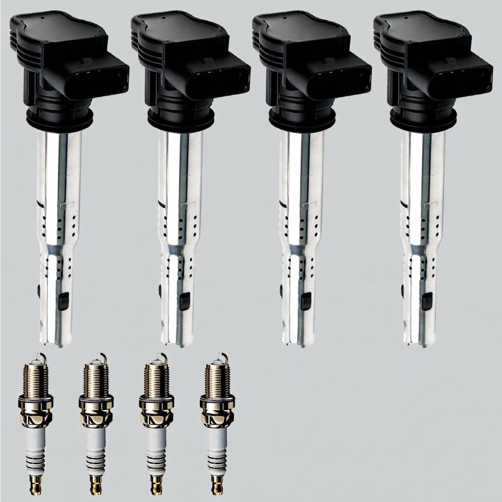 Ignition Coil and Iridium Spark Plugs for Audi A3 (2004-2013) 2.0L