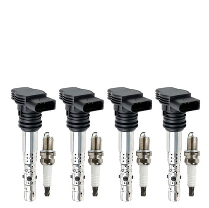 Ignition Coil and Iridium Spark Plugs for Audi A4 (2001-2007) 1.8L