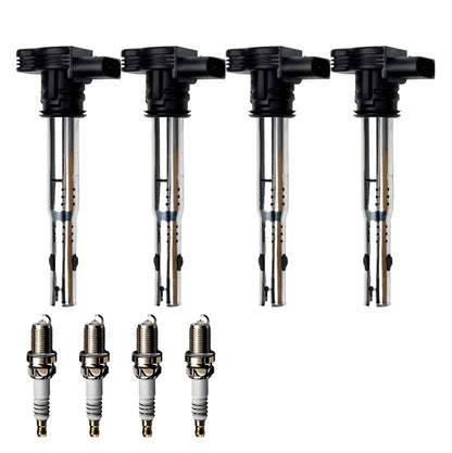 Ignition Coil and Iridium Spark Plugs for Audi A4 (2005-2016) 2.0L