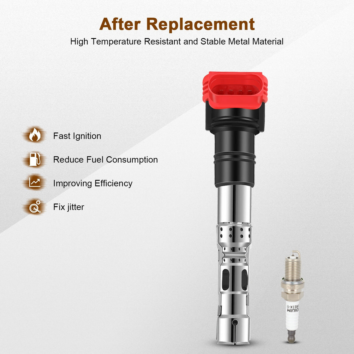 Ignition Coil and Iridium Spark Plugs for Audi S4 (2005-2009) 4.2L