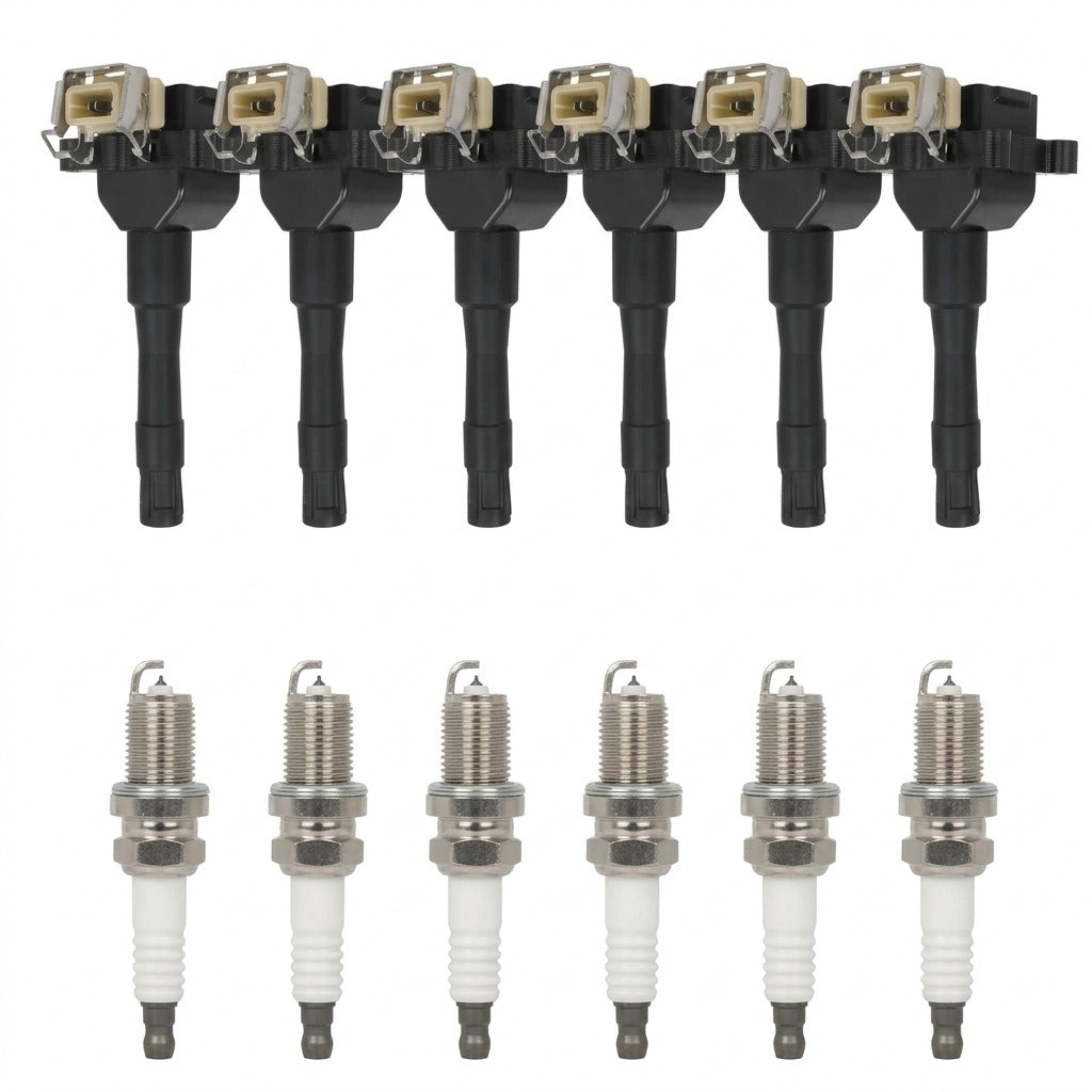 Ignition Coil and Iridium Spark Plugs for BMW 3 Series (1991-1995) 2.5L