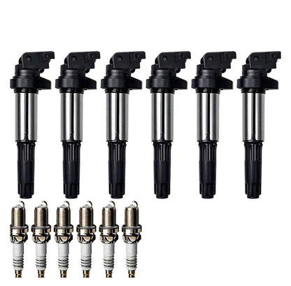 Ignition Coil and Iridium Spark Plugs for BMW 5 Series (2003-2009) 2.5L