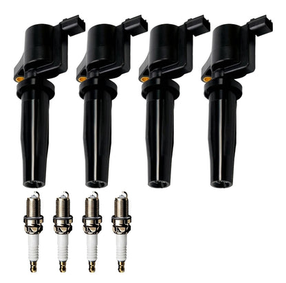Ignition Coil and Iridium Spark Plugs for Ford Contour (1999-2000) 2.0L
