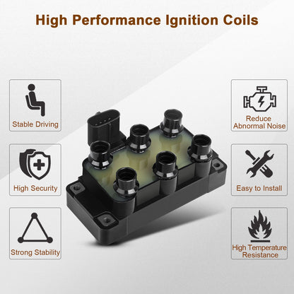 Ignition Coil and Iridium Spark Plugs for Ford F-150 (1998-2000) 4.2L