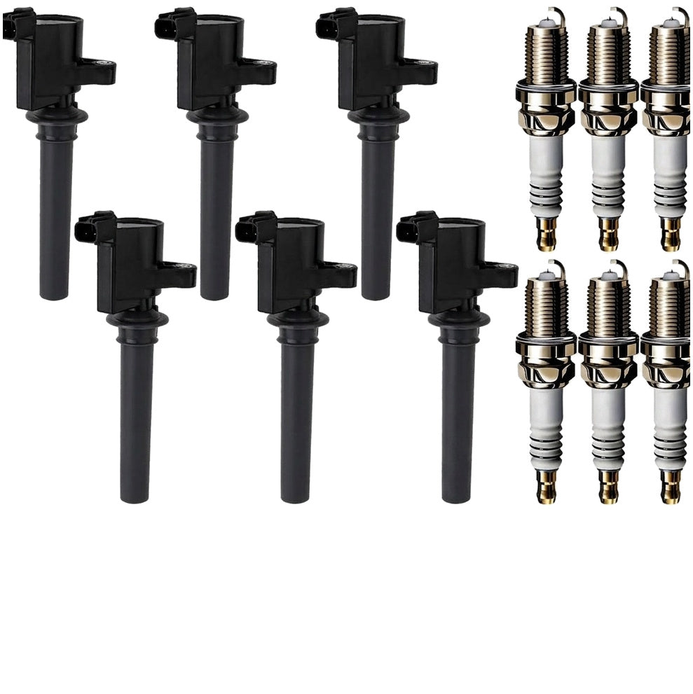 Ignition Coil and Iridium Spark Plugs for Ford Five Hundred (2005-2007) 3.0L