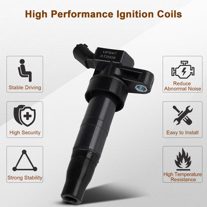 Ignition Coil and Iridium Spark Plugs for Hyundai Santa Fe Sport (2013-2015) 2.0L
