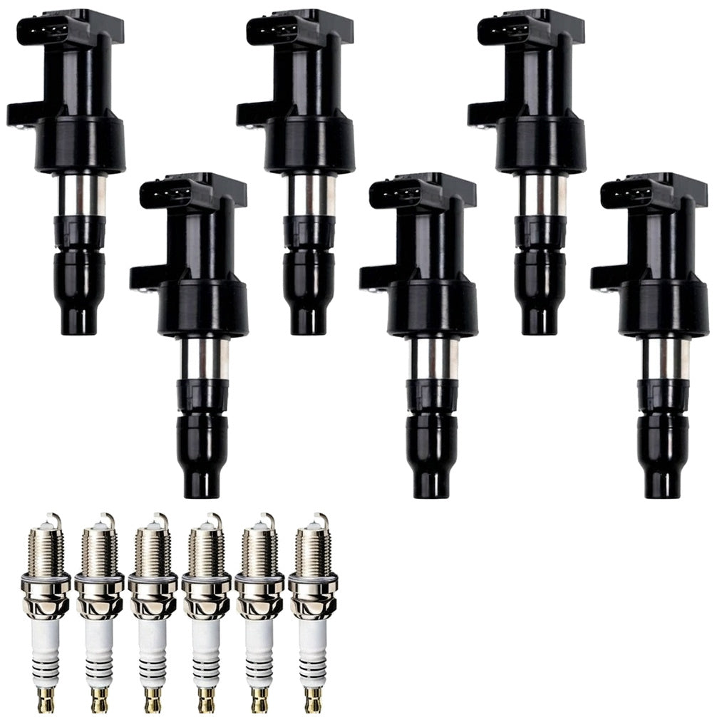 Ignition Coil and Iridium Spark Plugs for Jaguar S-Type (2002-2008) 3.0L