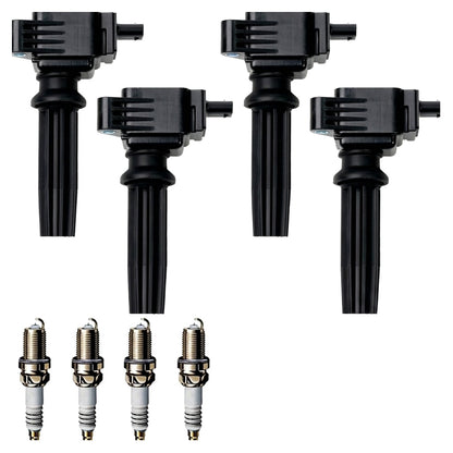 Ignition Coil and Iridium Spark Plugs for Jaguar XF (2013-2015) 2.0L
