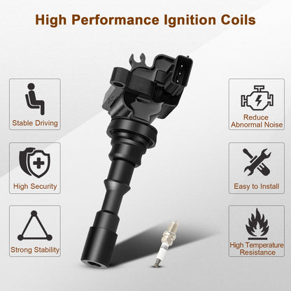 Ignition Coil and Iridium Spark Plugs for Kia Sorento (2003-2006) 3.5L