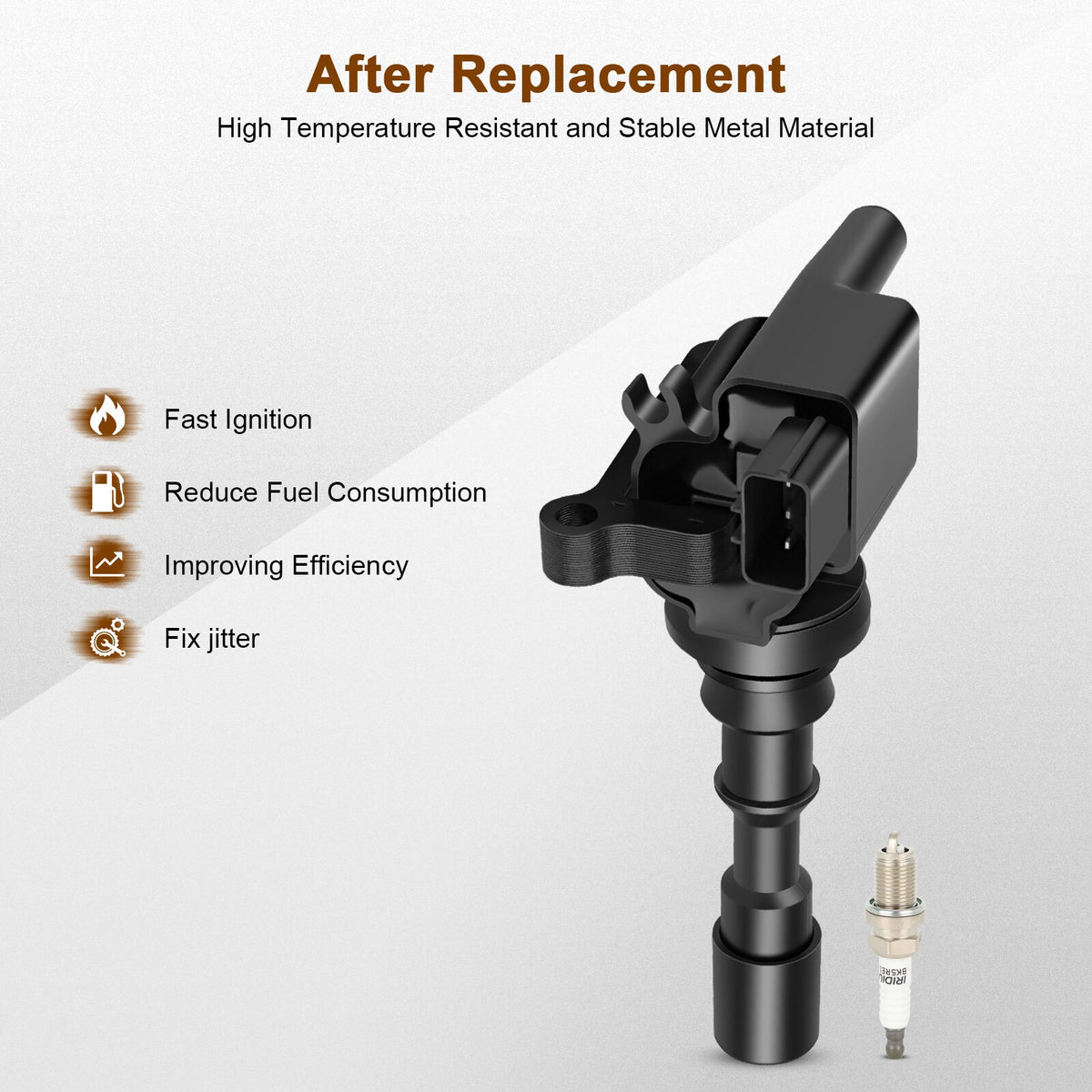 Ignition Coil and Iridium Spark Plugs for Kia Sorento (2003-2006) 3.5L