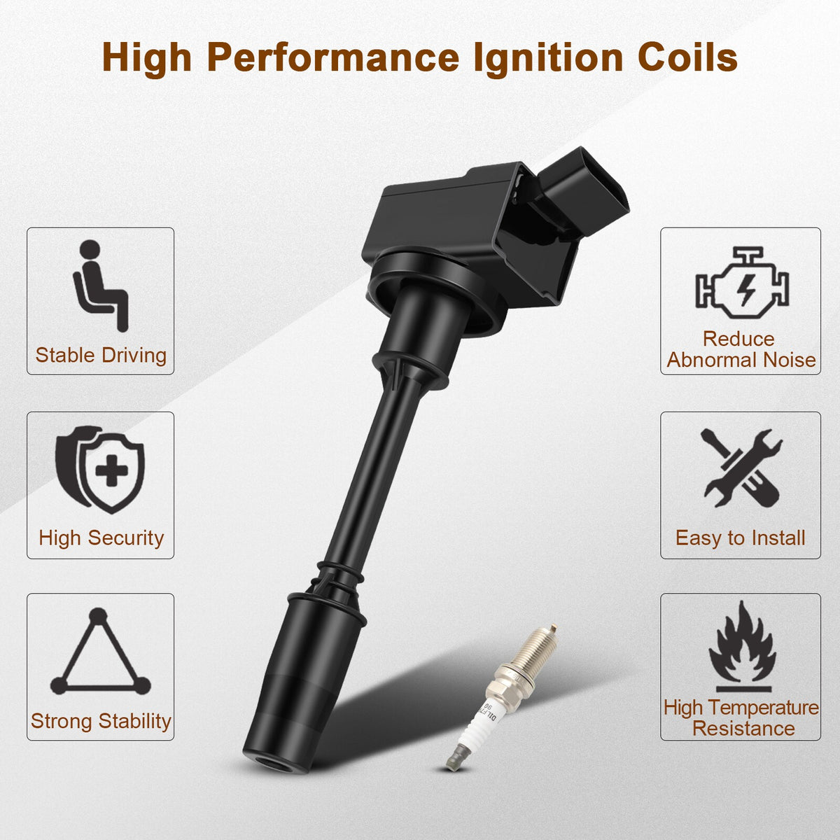 Ignition Coil and Iridium Spark Plugs for Lexus GS200t (2016-2017) 2.0L