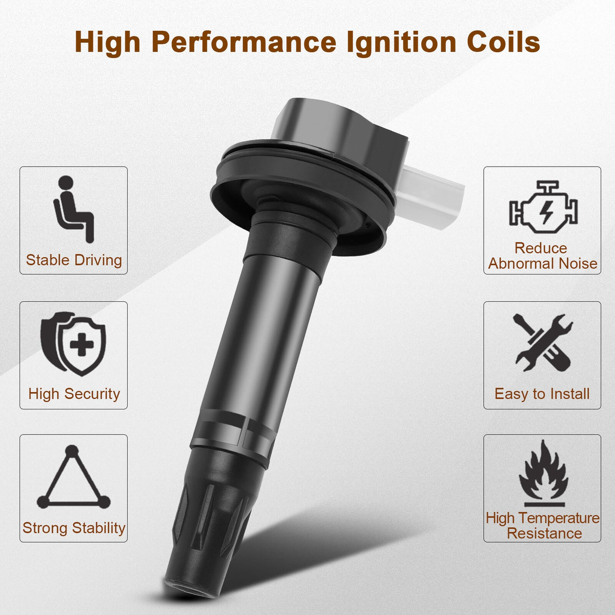 Ignition Coil and Iridium Spark Plugs for Lincoln MKS (2010-2012) 3.5L