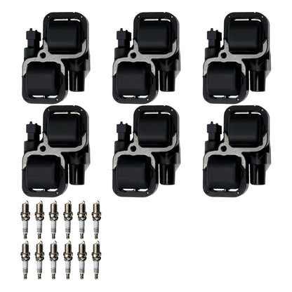 Ignition Coil and Iridium Spark Plugs for Mercedes Benz C-Class (2001-2005) 2.6L 3.2L