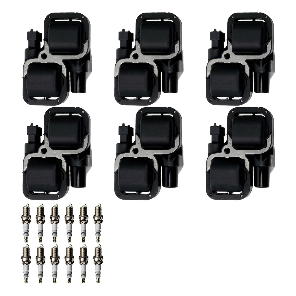 Ignition Coil and Iridium Spark Plugs for Mercedes Benz CLK-Class (1998-2005) 3.2L
