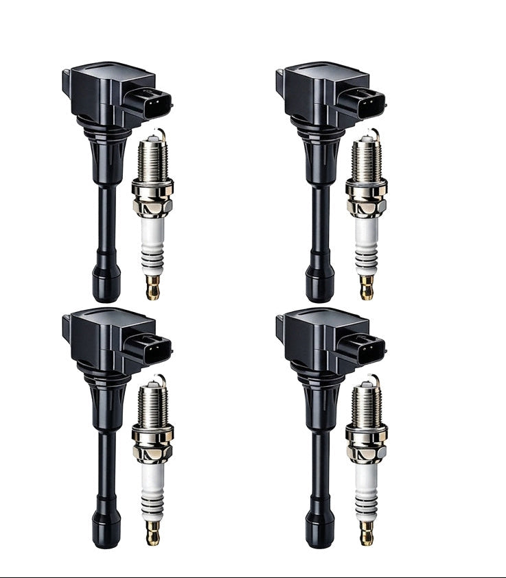 Ignition Coil and Iridium Spark Plugs for Nissan Sentra (2009-2012) 2.5L