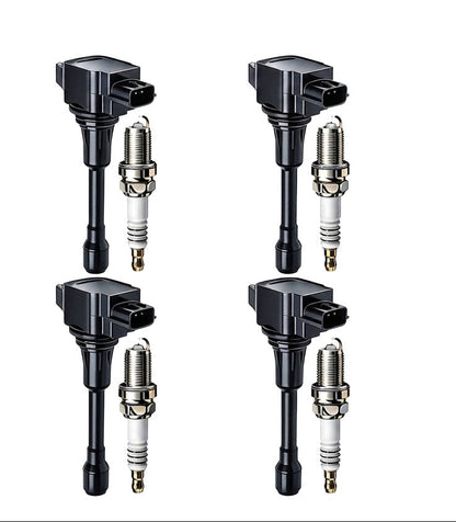 Ignition Coil and Iridium Spark Plugs for Nissan Sentra (2009-2012) 2.5L
