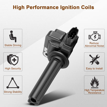 Ignition Coil and Iridium Spark Plugs for Saab 9-3 (2004-2011) 2.0L