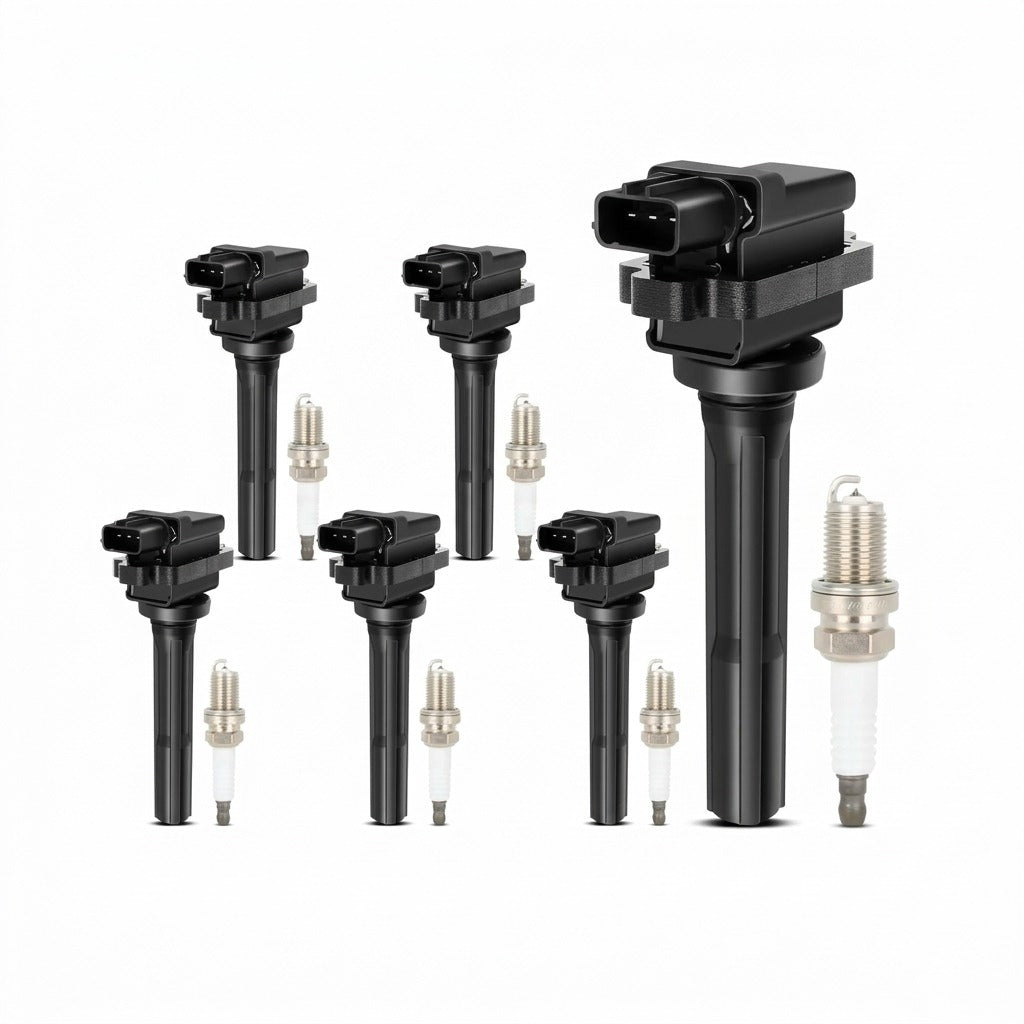 Ignition Coil and Iridium Spark Plugs for Suzuki Grand Vitara (1999-2005) 2.5L