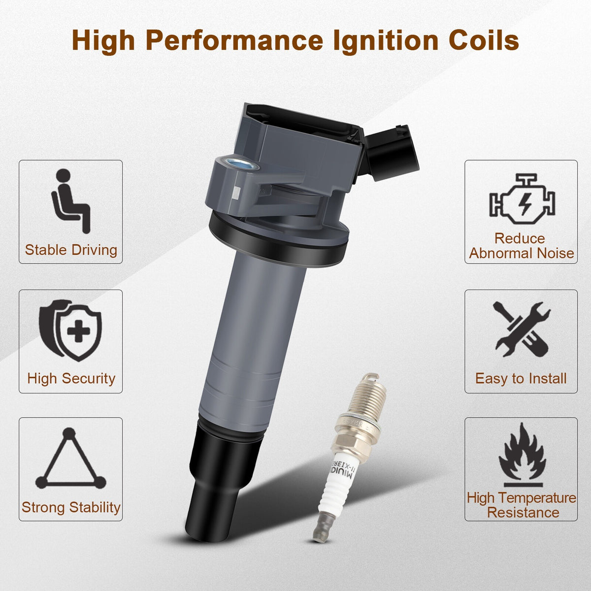 Ignition Coil and Iridium Spark Plugs for Toyota MR2 Spyder (2000-2005) 1.8L