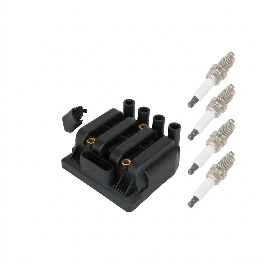 Ignition Coil and Iridium Spark Plugs for Volkswagen Golf (2001-2006) 2.0L