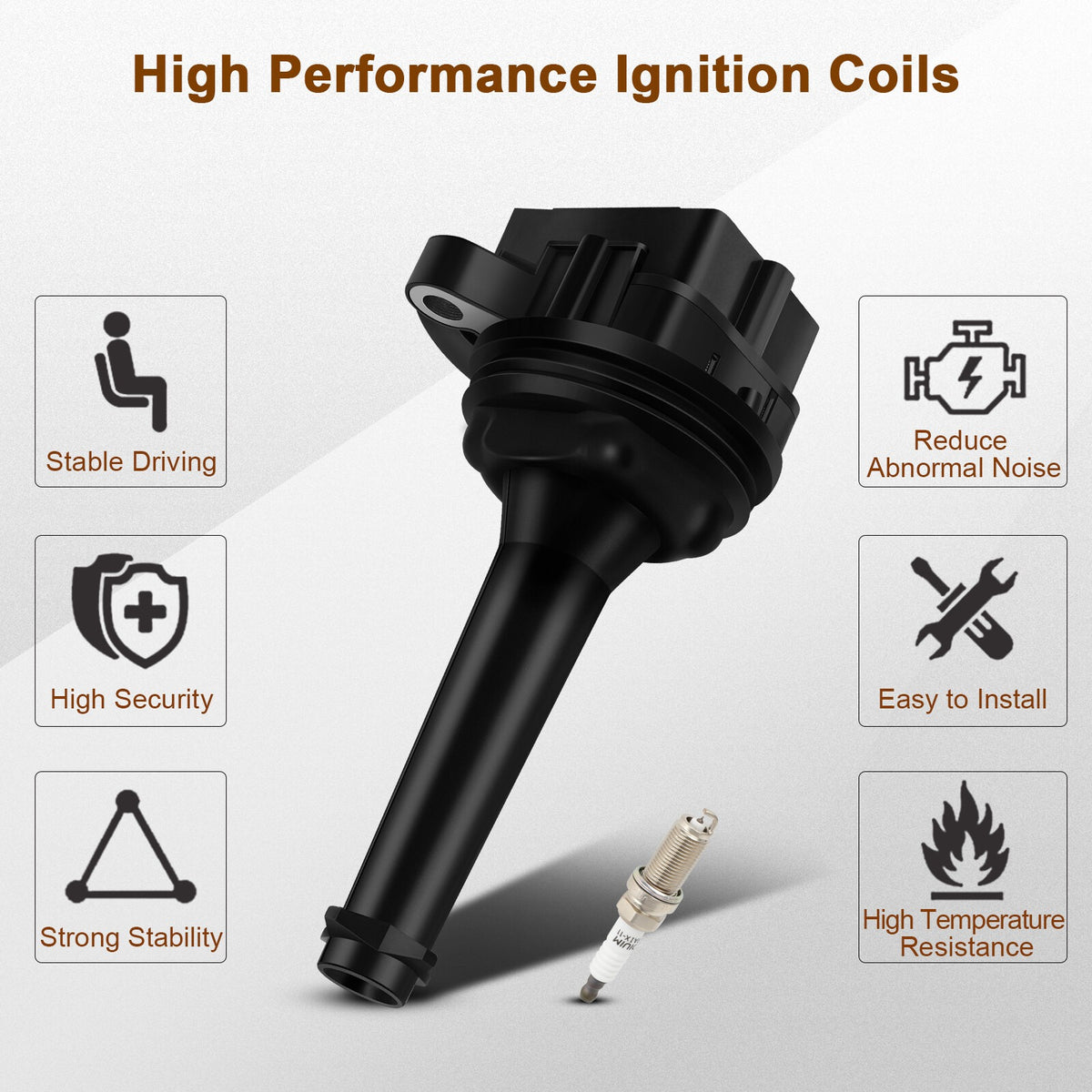 Ignition Coil and Iridium Spark Plugs for Volvo C70 (1999-2004) 2.3L 2.4L