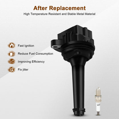 Ignition Coil and Iridium Spark Plugs for Volvo C70 (1999-2004) 2.3L 2.4L