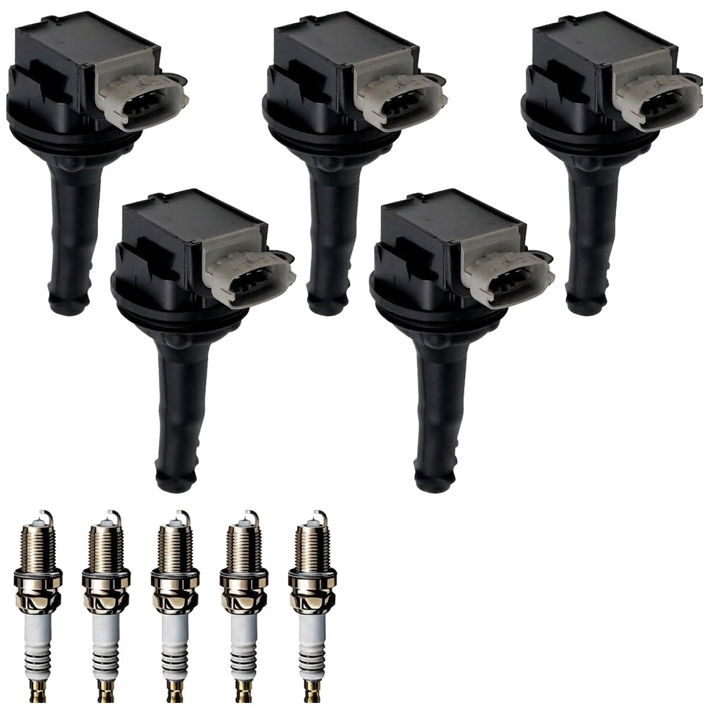 Ignition Coil and Iridium Spark Plugs for Volvo S40 (2004-2012) 2.5L