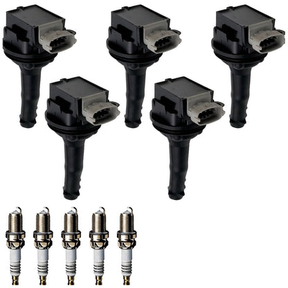 Ignition Coil and Iridium Spark Plugs for Volvo S40 (2004-2012) 2.5L