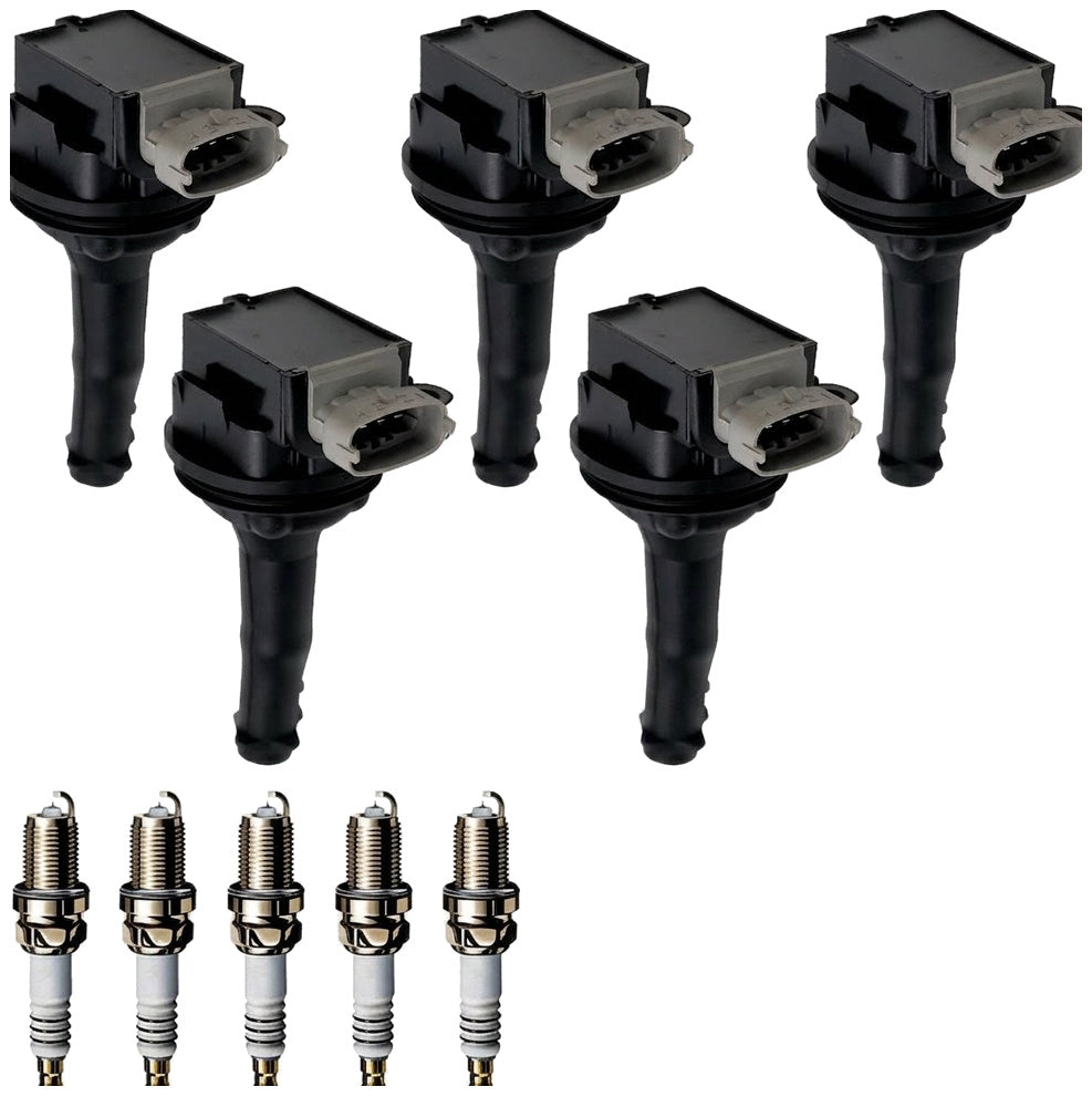 Ignition Coil and Iridium Spark Plugs for Volvo V50 (2005-2011) 2.5L