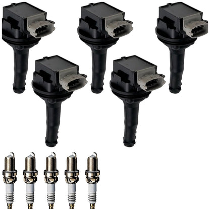 Ignition Coil and Iridium Spark Plugs for Volvo V50 (2005-2011) 2.5L