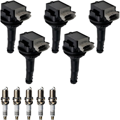 Ignition Coil and Iridium Spark Plugs for Volvo V70 (2005-2006) 2.4L