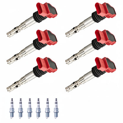 Ignition Coil & Iridium Spark Plugs for Audi A4 Quattro (2002-2005) 3.0L V6
 