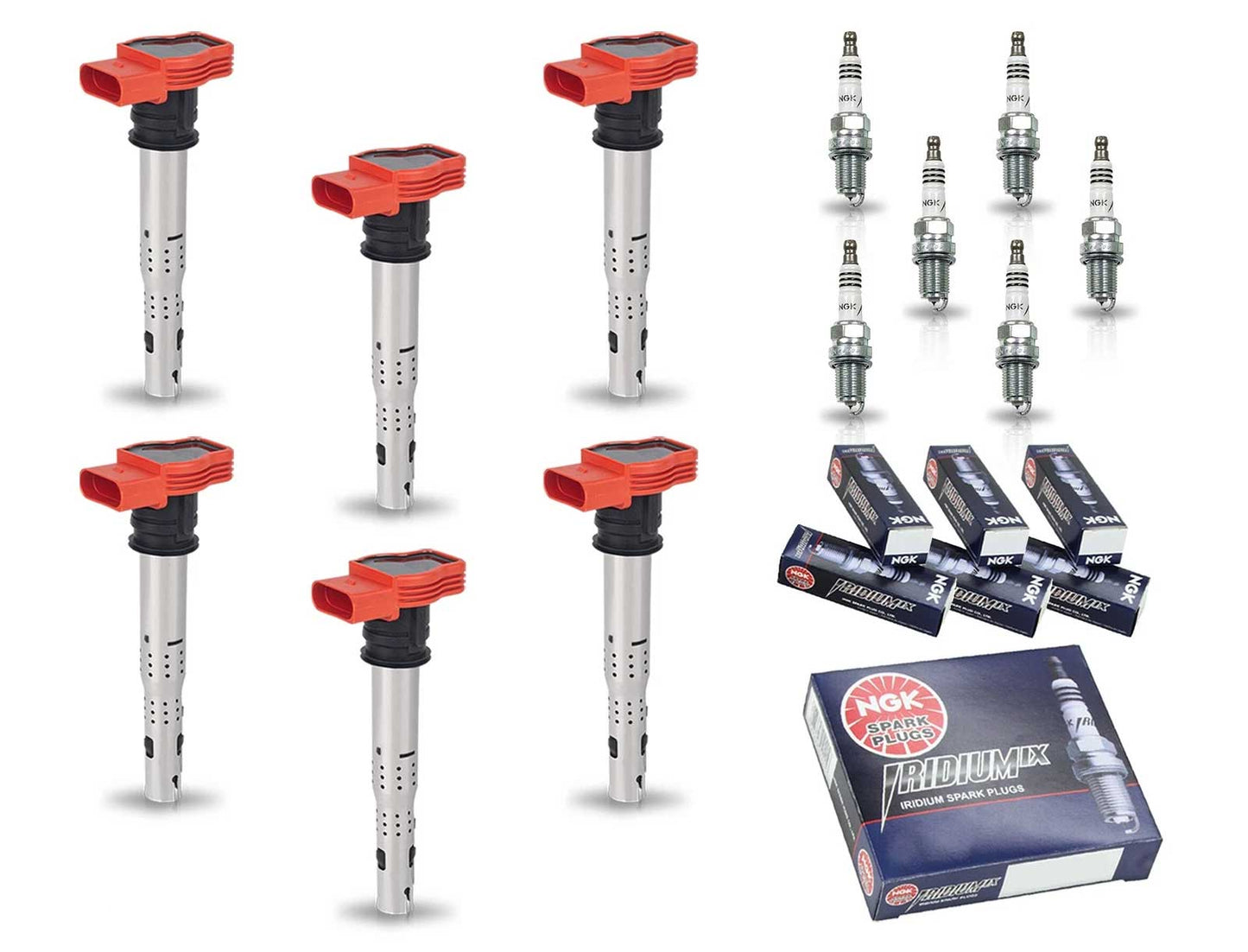 Ignition Coil & Iridium Spark Plugs for Audi A4 Quattro (2009) 3.2L V