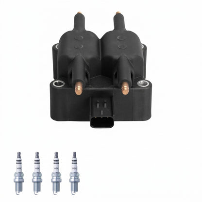 Ignition Coil + Iridium Spark Plugs for Dodge Avenger (1995-1996) 2.0L